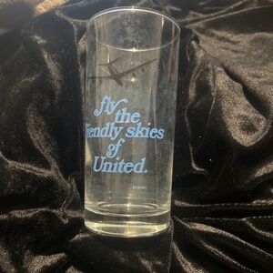 United Glass with Blue Text